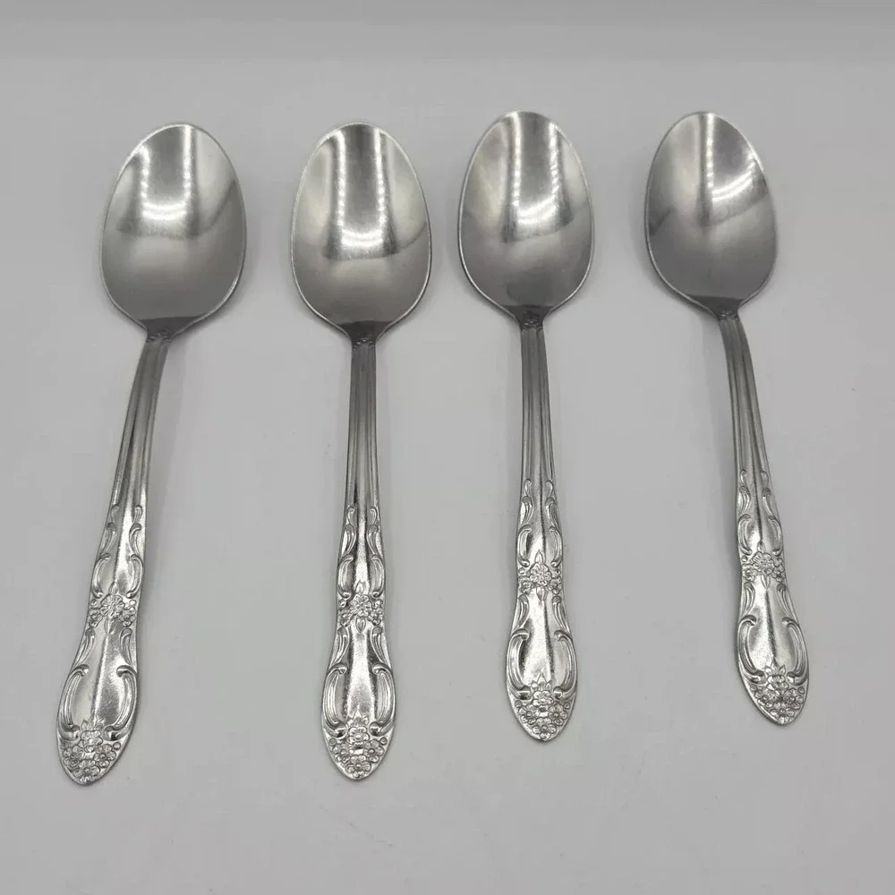 Oneida Ohsoh103 Stainless Thor Glossy Four Spoons Discontinued‎ Pattern Flatware